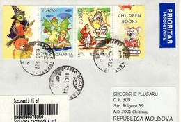 ROMANIA 2010: EUROPA - LITERATURE FOR CHILDREN On REGISTERED Cover Circulated To Moldova Republic - Registered Shipping! - Brieven En Documenten