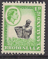 Rhodesia And Nyasaland 1/2d Tea Picking Umm SG 18a ( D1244 ) - Rhodesië & Nyasaland (1954-1963)
