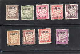 GABON: Année 1928 TAXE  Lot De 9 Valeurs N° 2*à 5* Et 7*à 11* - Segnatasse