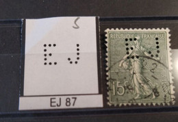 FRANCE EJ 87 TIMBRE INDICE 5 SUR 130 PERFORE PERFORES PERFIN PERFINS PERFO PERFORATION PERFORIERT - Used Stamps