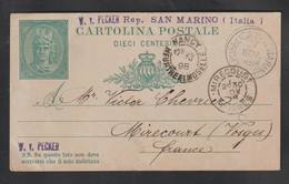 Italie - San Marino - Carte De 1898 - Postwaardestukken