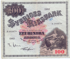 Sweden 100 Kronor 1962 KM#48 - Suède