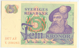 Sweden 5 Kronor 1977 KM#51 (pale Red Offset) - Svezia