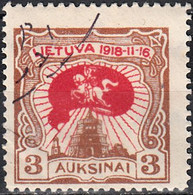 LITHUANIA  SCOTT NO 79  USED  YEAR  1920 - 1859-1880 Coat Of Arms