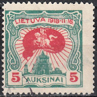 LITHUANIA  SCOTT NO 80  USED  YEAR  1920 - 1859-1880 Coat Of Arms