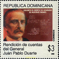 51553 MNH DOMINICANA 1999 HOMENAJE AL GENERAL JUAN PABLO DUARTE - Minéraux