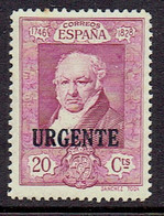 Timbre 20 Cts Type Goya De 1930 Surchargé URGENTE (YT N°8) Très Légère Trace De Charnière - Eilbriefmarken