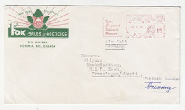 Fox Sales & Agencies, Victoria Company Letter Cover Posted 1967 To Germany - Meter Stamp B230301 - Lettres & Documents