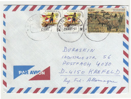 Zaire Air Mail Letter Cover Posted 1985 To Germany B230301 - Cartas & Documentos