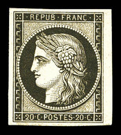 N°3f, 20c Noir Sur Jaune Impression De 1862, Petit Bdf, Fraîcheur Postale, SUP (certificat)  Qualité: ** - 1849-1850 Ceres