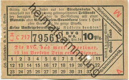 Deutschland - Berlin - BVG Fahrschein 1934 - Europa