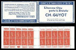 N°199-C64, Série 203-A, GUYOT BRETELLES Et EU, Avec Pont Perforé Horizontalement. SUP. R.R. (certificat)  Qualité: ** - Vecchi : 1906-1965