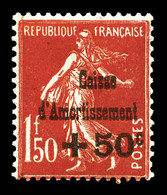 N°277a, +50c Sur 1f 50 Rouge: C De Caisse Au Dessus Du Premier T D'Amortissement, Quasi **. TB  Qualité: *  Cote: 275 Eu - Unused Stamps