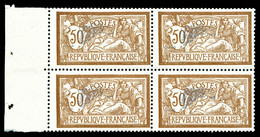 N°120b, 50c Merson: Centre Très Déplacé En Bloc De Quatre Bord De Feuille. SUPERBE. R. (certificat)  Qualité: **  Cote: - Unused Stamps