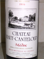 N°3 VIN 1986 HAUT CANTELOUP MEDOC - Wein
