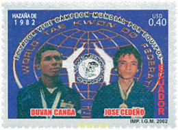 114243 MNH ECUADOR 2002 VICE-CAMPEON DEL MUNDO DE TAE KWON DO - Ohne Zuordnung