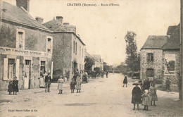 Chatres * La Route D'évron * Café Bourrelier LEMOINE * Villageois - Autres & Non Classés