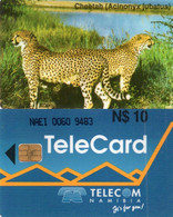 NAMIBIA - CHIP CARD - ANIMALS - CHEETAH  - NAEI NORMAL ZERO (HIGHLY USED) - Namibie