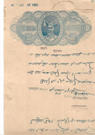 INDIA 1926 DHAR STATE THIKANA MULTHAN 2 RUPEE - PRINCELY STATE - FISCALS & REVENUES - BRITISH CAPTURED (**) INDE INDIEN - Dhar