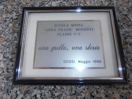 TARGA PREMIO SCUOLA MEDIA ANNA FRANK MONDOVI' - Art Contemporain