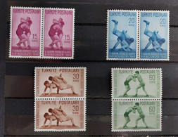 Turkey 1949 The 5th European Wrestling Championships Pair MNH ** - Nuevos