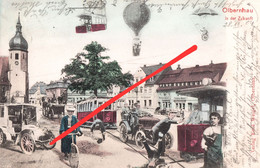 Litho AK Olbernhau In Der Zukunft Zukunftskarte Future Ballon Straßenbahn Neuhausen Sayda Seiffen Marienberg Erzgebirge - Olbernhau