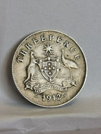 3 PENCE ARGENT 1912 GEORGE V AUSTRALIE / AUSTRALIA SILVER - Autres & Non Classés
