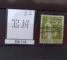 FRANCE EN 114 TIMBRE  INDICE 5  SUR 284 PERFORE PERFORES PERFIN PERFINS PERFO PERFORATION PERFORIERT - Used Stamps
