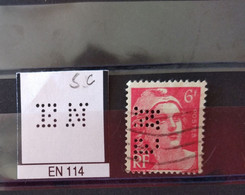 FRANCE EN 114 TIMBRE  INDICE 5  SUR 721 PERFORE PERFORES PERFIN PERFINS PERFO PERFORATION PERFORIERT - Used Stamps