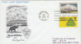 USA Moose/Mount McKinley FDC Ca McKinley Park JUL 26 1972 (AN170A) - Arctic Wildlife