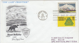 USA Moose/Mount McKinley FDC Ca McKinley Park JUL 26 1972 (AN170A) - Arctische Fauna