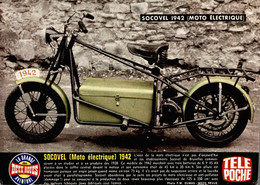 Fiche Technique D'une Socovel (moto électrique) 1942, Découpée Dans Télé Poche - Motos