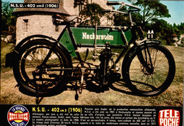 Fiche Technique D'une N.S.U. 402 Cm3 (1906), Découpée Dans Télé Poche - Moto