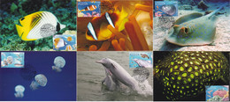 China Hong Kong Maximum Card，2019 Marine Animals In The Undersea World，6 Pcs - Maximumkaarten