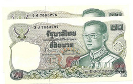 THAILAND  RAMA IX  #88  20 Baht  1981 Fil De Sécurité. 2 Billets à Suivre NEUFS - Thailand