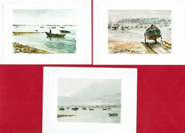 3 Aquarelles De Pierre LEGRAND Dont CARTERET - Ref RP 32-RP 37-RP 40 -  Editions Le Goubey - Paintings