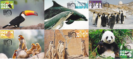 China Hong Kong Maximum Card，2020 Hong Kong Ocean Park Protected Animals，6 Pcs - Maximum Cards