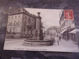 67 HAGUENAU  PLACE D ARMES ET RUE DU CHATEAU 1922 - Haguenau