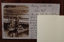 AK 1899 Cpa Carte Photo Gruss Aus Gruß Deutsches Reich Karte Photo Génie Pont Barge Freising - Other & Unclassified