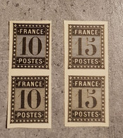 FRANCE VAL 10C &15 C BLACK ESSAY IN PAIR  NO GUM - 1872-1920