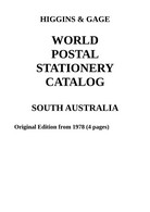 Higgins & Gage WORLD POSTAL STATIONERY CATALOG SOUTH AUSTRALIA PDF File - Other & Unclassified