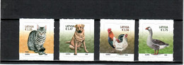 Delcampe - Latvia 2022 . DOMESTIC ANIMALS, CATS, DOGS, BIRDS, GEESE, ROOSTERS, 4v. - Latvia