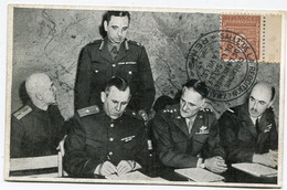 FRANCE CARTE POSTALE -SALLE DE LA CAPITULATION.....AVEC OBLITERATION SALLE DE LA REDDITION (7 MAI 1945) 7 JUIL 45 REIMS - 1944-45 Triomfboog