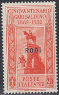 1932 Giuseppe Garibaldi 1 Val. Sass. 28 MNH** Cv 70 - Ägäis (Rodi)