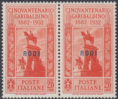 1932 Giuseppe Garibaldi 2 Val. Sass. 28 MNH** Cv 140 - Egeo (Rodi)