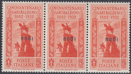 1932 Giuseppe Garibaldi 3 Val. Sass. 28 MNH** Cv 210 - Ägäis (Rodi)