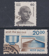 Inde N° 979 + 1001 O Mahatma Gandhi Et Gaz Naturel, Les 2 Valeurs Oblitérées, TB - Oblitérés