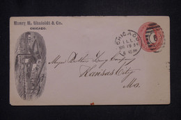 ETATS UNIS - Entier Postal Commercial De Chicago Pour Kansas City En 1884 - L 141421 - ...-1900