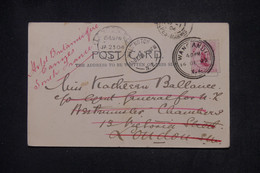NOUVELLE ZÉLANDE - Affranchissement De Wanganui Sur Cp Pour Londres Et Redirigé Vers La France En 1903 - L 141424 - Cartas & Documentos