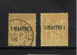 Levant Surchargé1 Piastre 1 /25c  ('1885 ) 2 X N°1 - Otros & Sin Clasificación